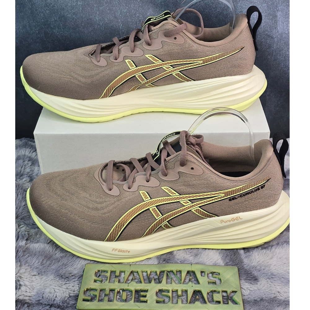 NWOT ASICS Gel-Cumulus 27 Taupe Grey/ Black Running Shoes Mens 12 Wide 1011B981